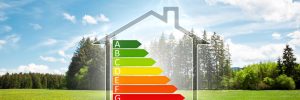 Home showing different energy efficiency levels