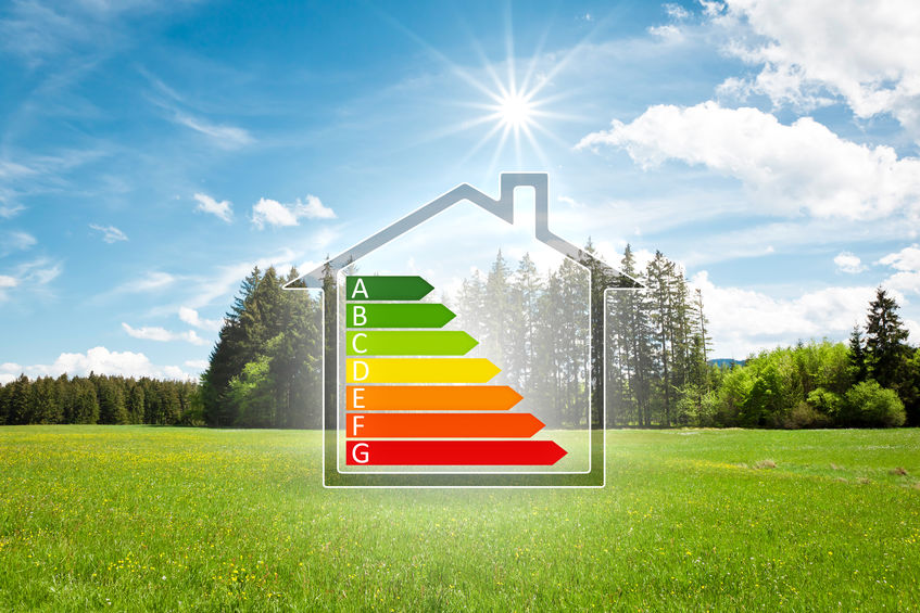 Home showing different energy efficiency levels